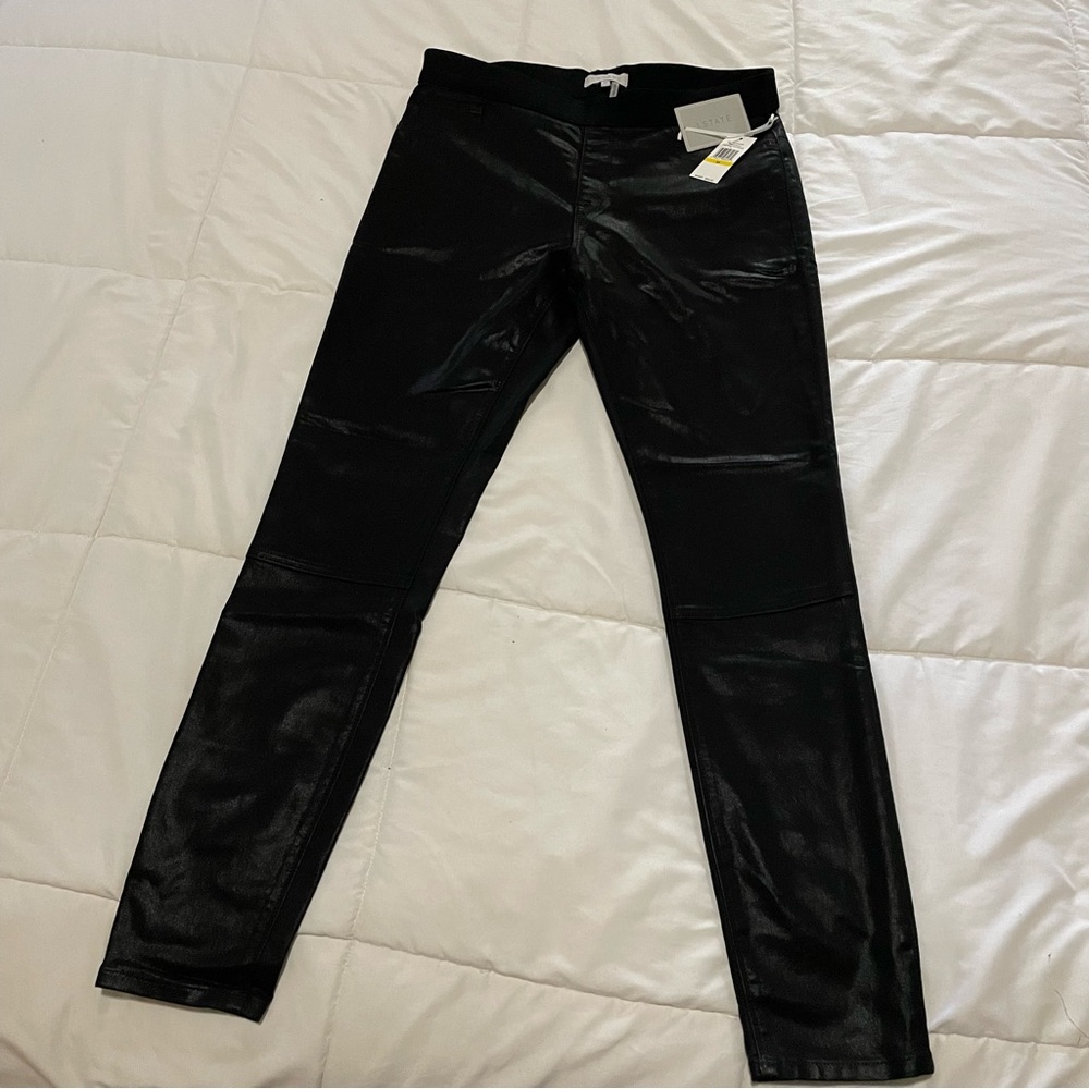 Black coated shiny 1 State pants-NWT!